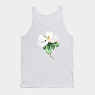 White magnolia watercolor art Tank Top